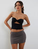 Image de la mini-jupe Lidya en gris anthracite