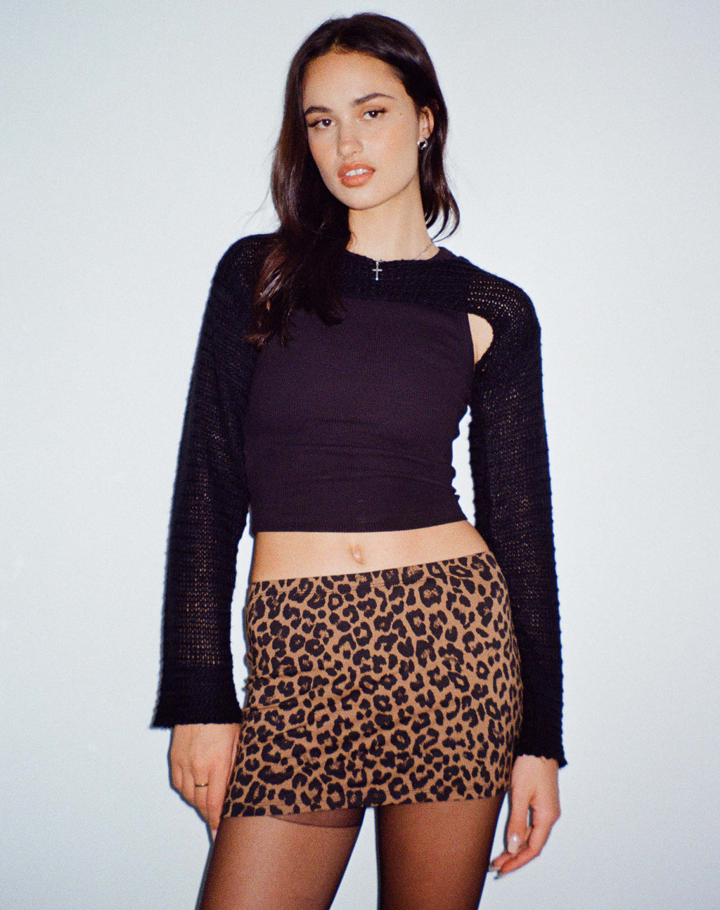 Minijupe Lidya, Leopard Daze Brown