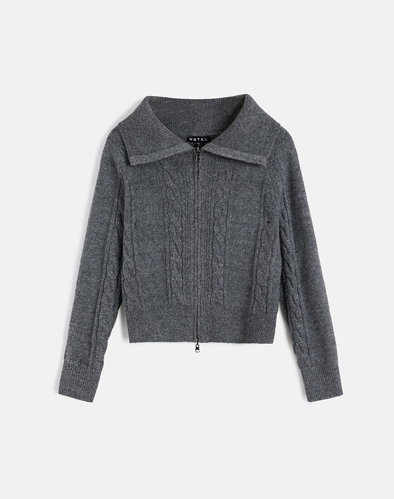 Image de Lilena Zip Jumper in Knit Dark Shadow