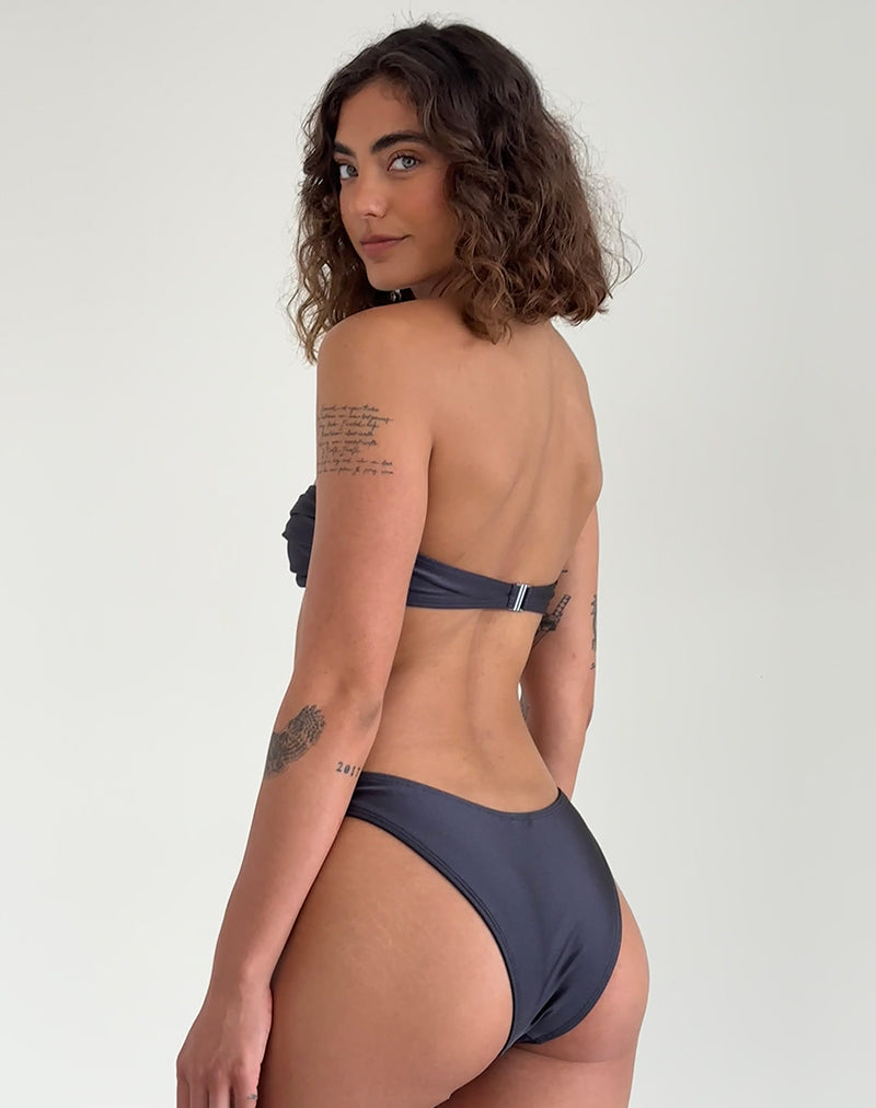 Image de la culotte de bikini Farida en gris foncé
