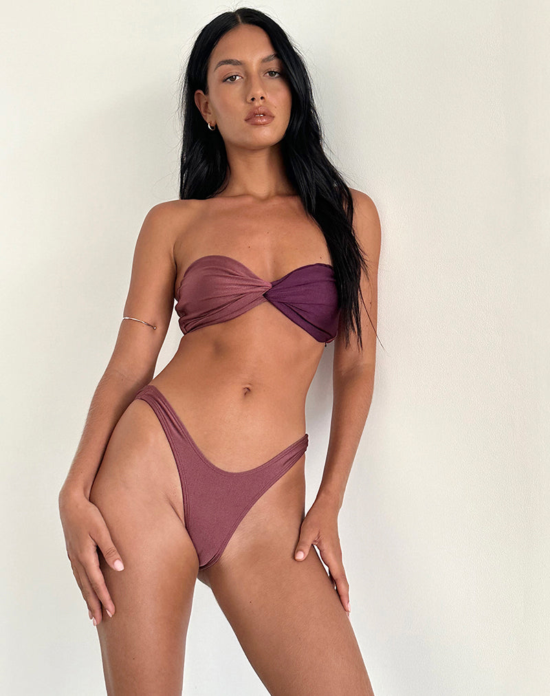 Top de bikini Linda Twist, Deep Mauve Plum