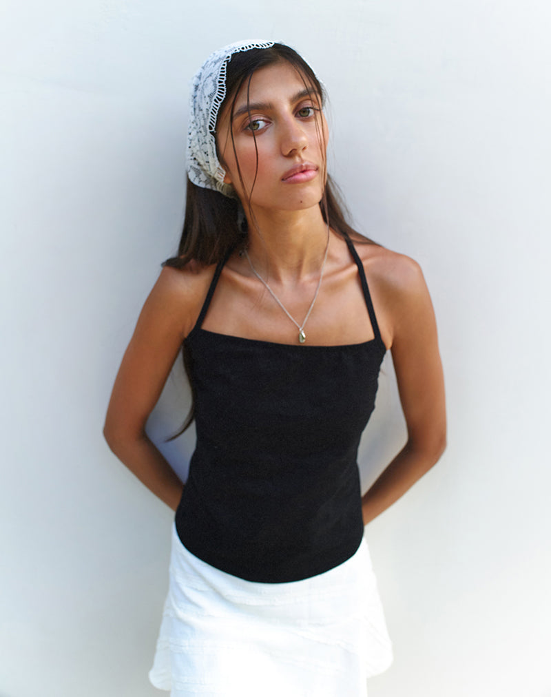 Image de Lintang Tie Back Top in Linen Black