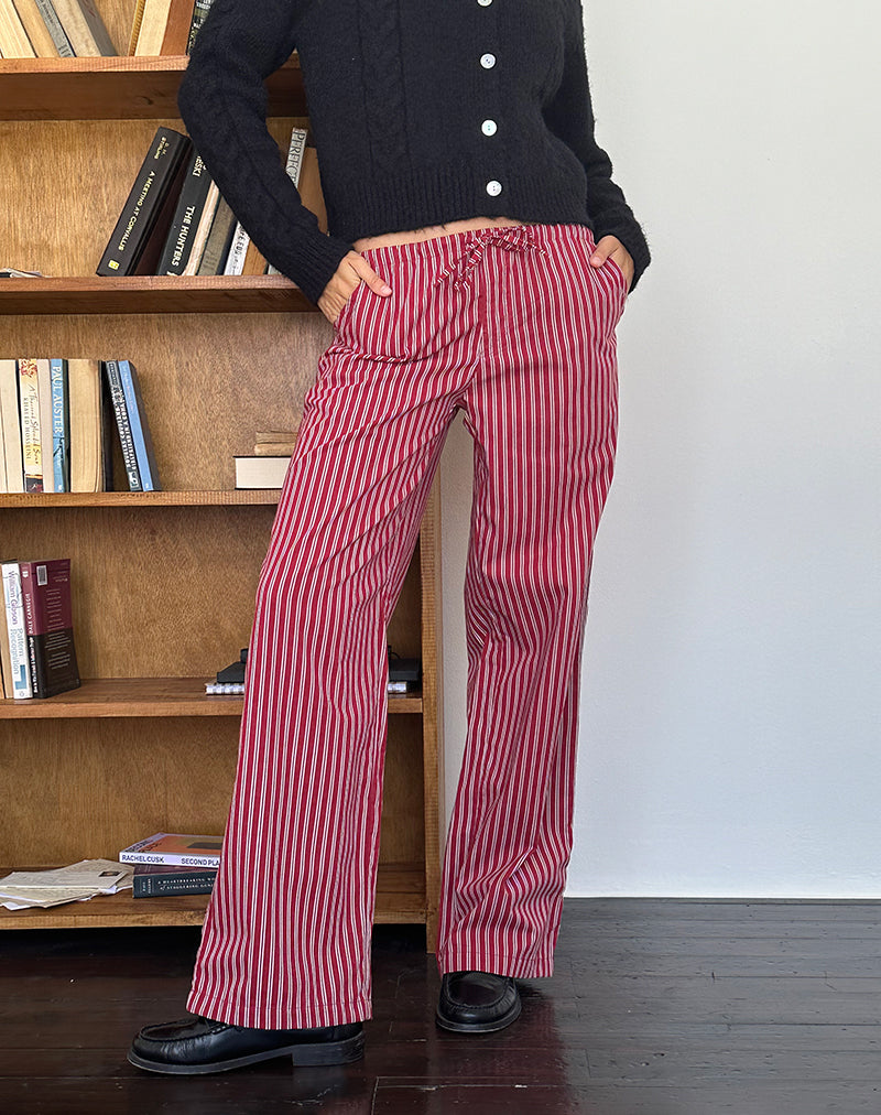 Image de Lirura Casual Trouser in Maroon Stripe