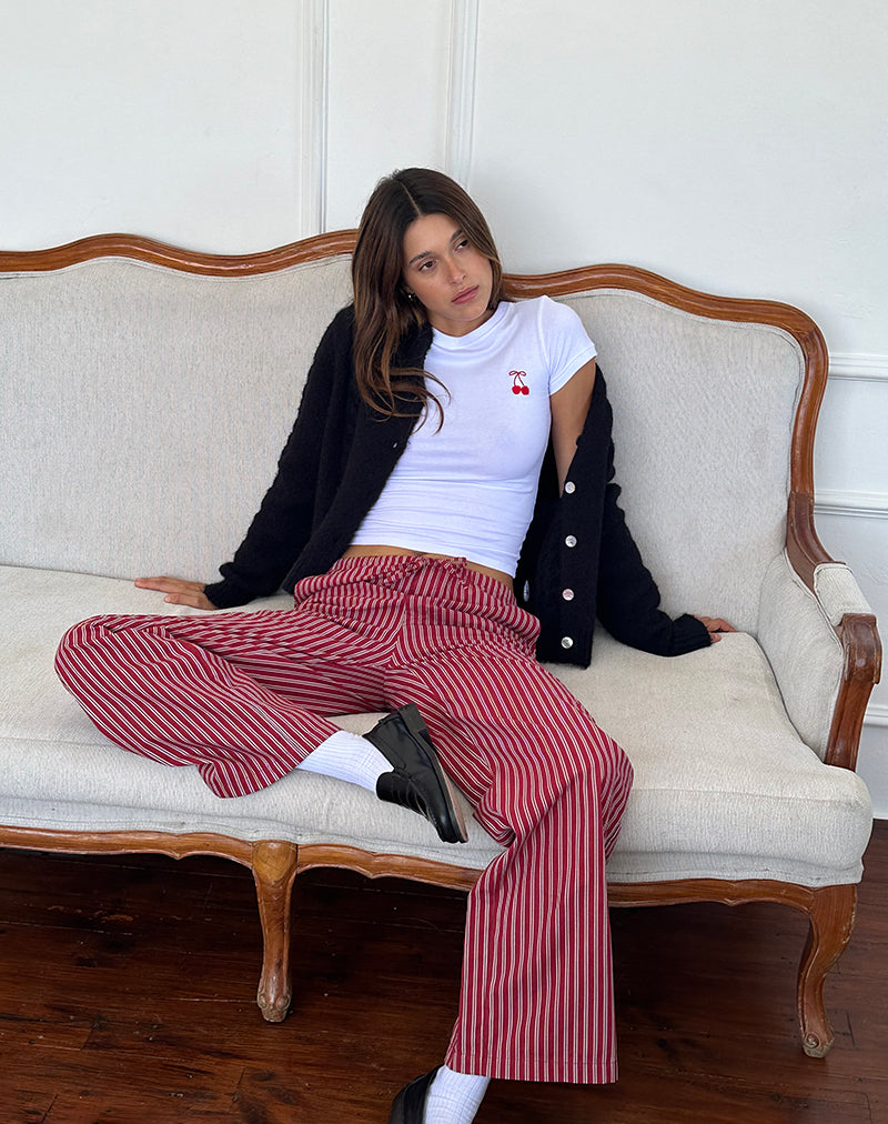 Image de Lirura Casual Trouser in Maroon Stripe