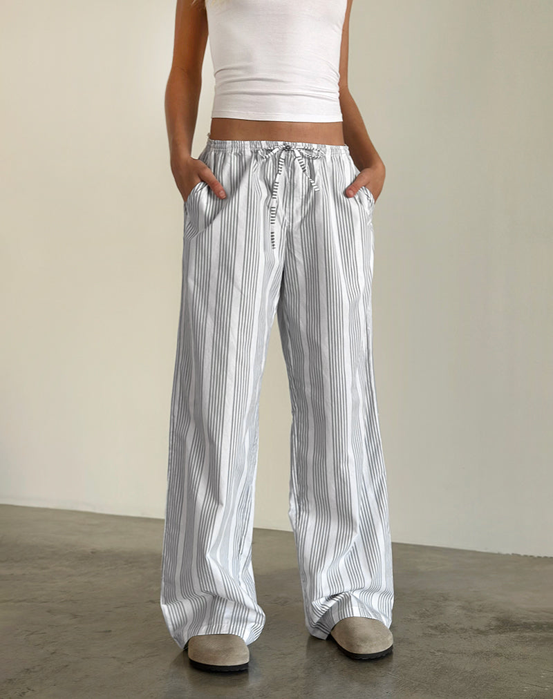 Image du pantalon Lirura à rayures verticales grises