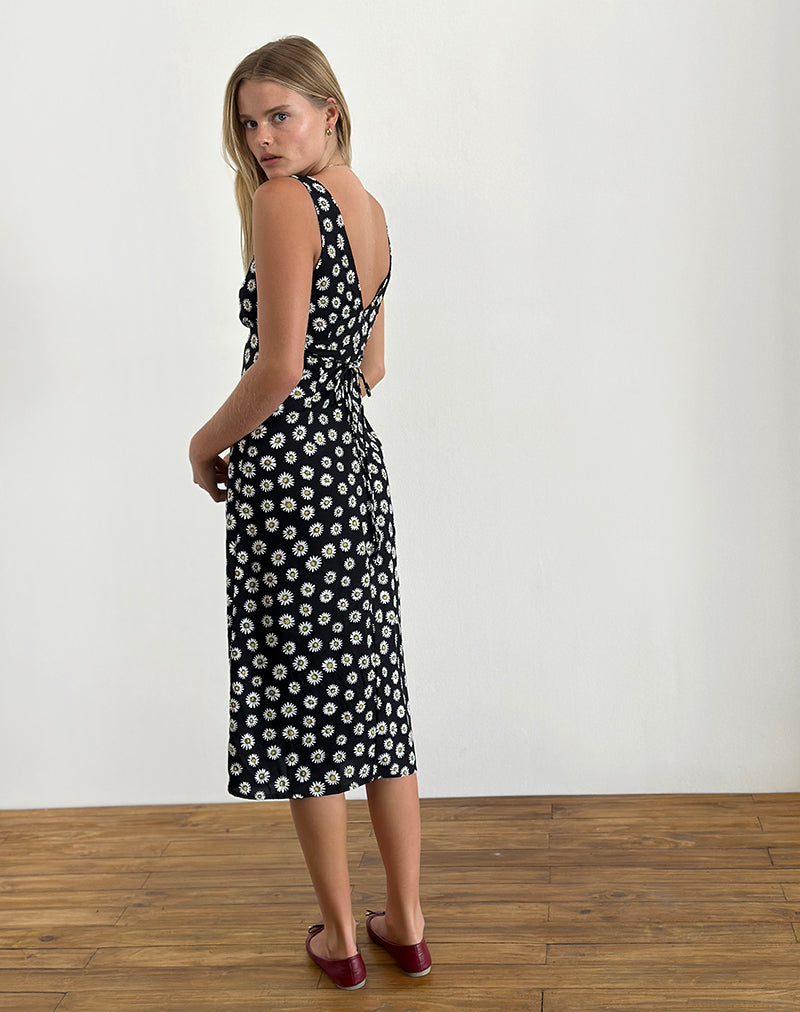 Image de Lisheva Midi Dress in Grunge Daisy Black