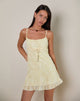 Image of Liuka Mini Dress in Smudge Floral Sand