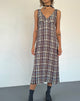 Image de Liva Midi Dress in Multi Check Brown