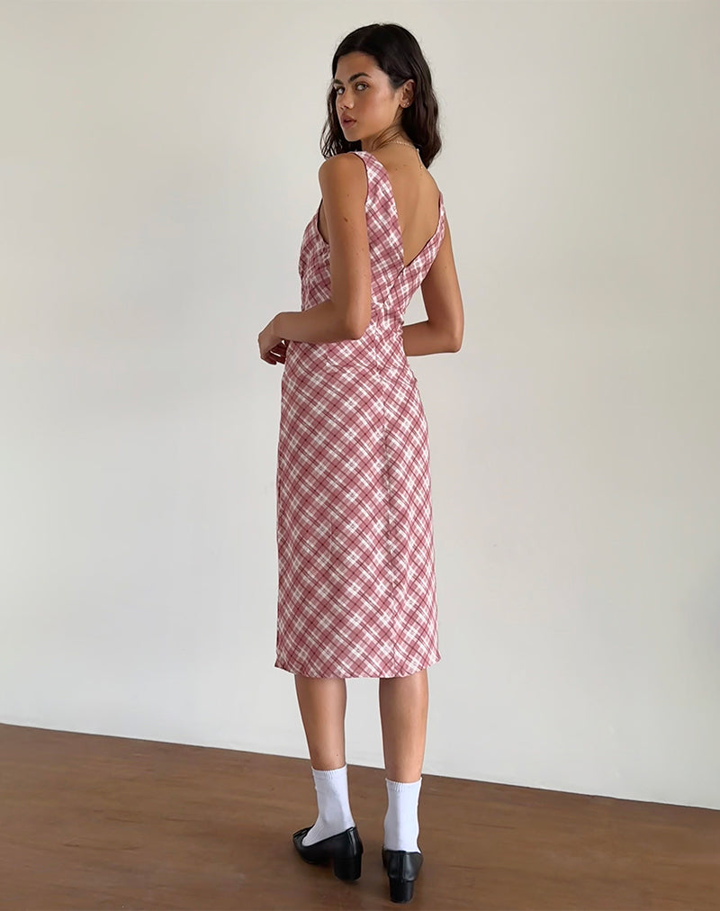 Image de Liva Midi Dress in Pink Tartan