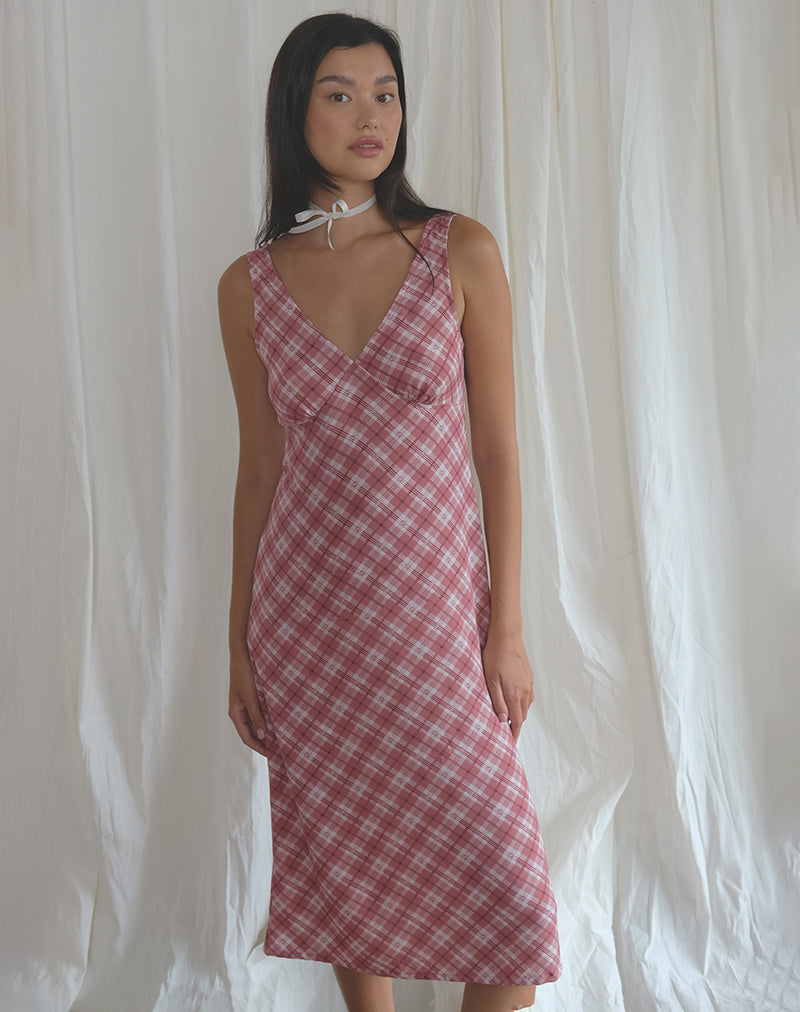 Image de Liva Midi Dress in Pink Tartan
