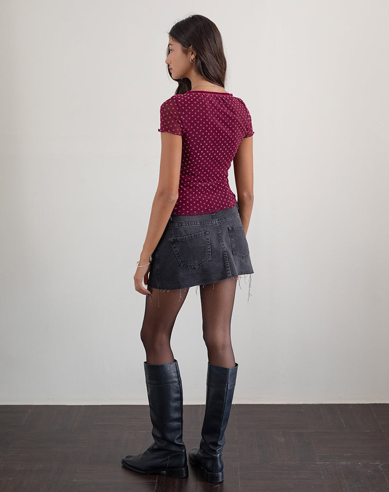 Image de Livi Top in Polka Flock Berry Red