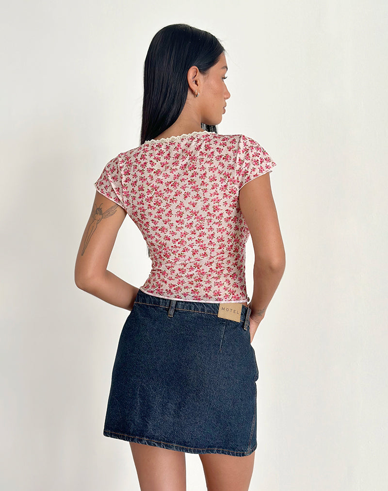 Image de Livi Top in Gardenia Romantic with Lace Trim