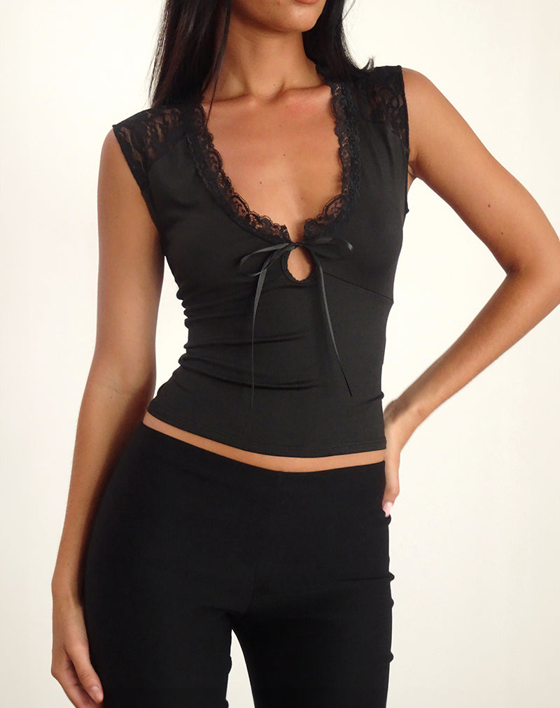 Image de Livina Top in Slinky Jersey Lace Black