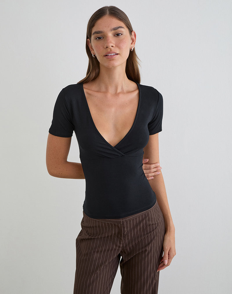 Image du haut Lobos Crossover en jersey de rayonne noir