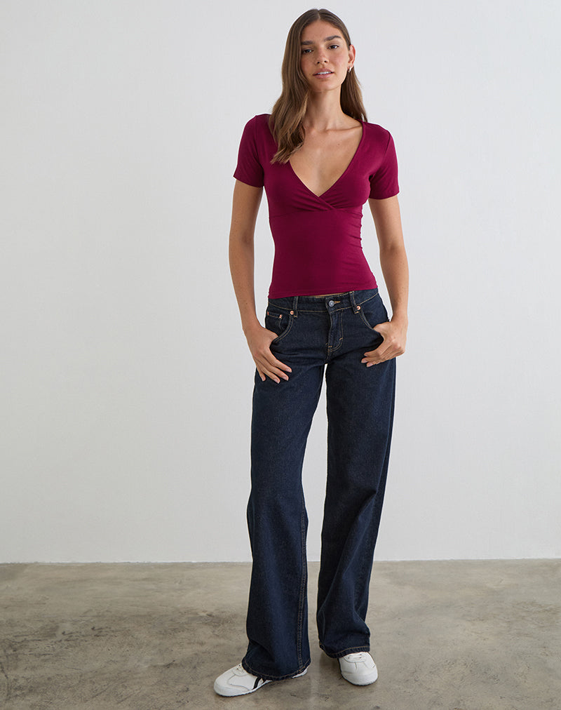 Image du haut Lobos Crossover en jersey de rayonne bordeaux