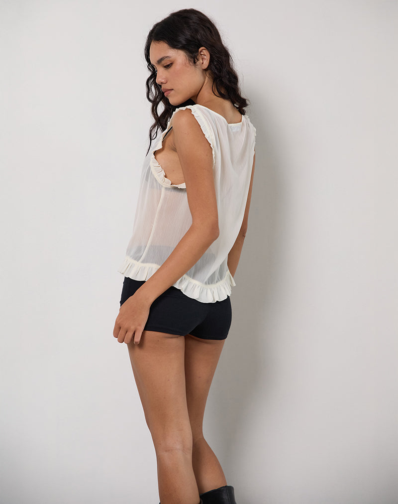 Image de Loire Frill Unlined Top in Ivory