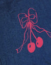 Denim Indigo avec imprimé nœud de cerises