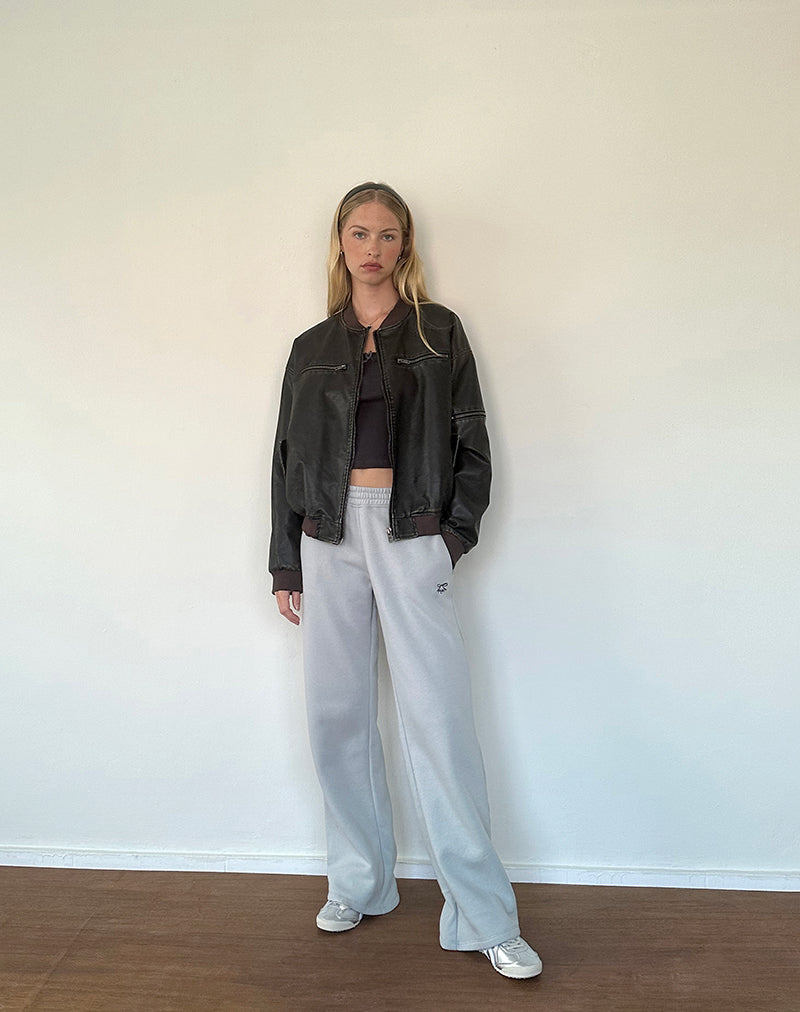 Jogger ample en Lunar Rock avec broderie de nœud Ocean Storm