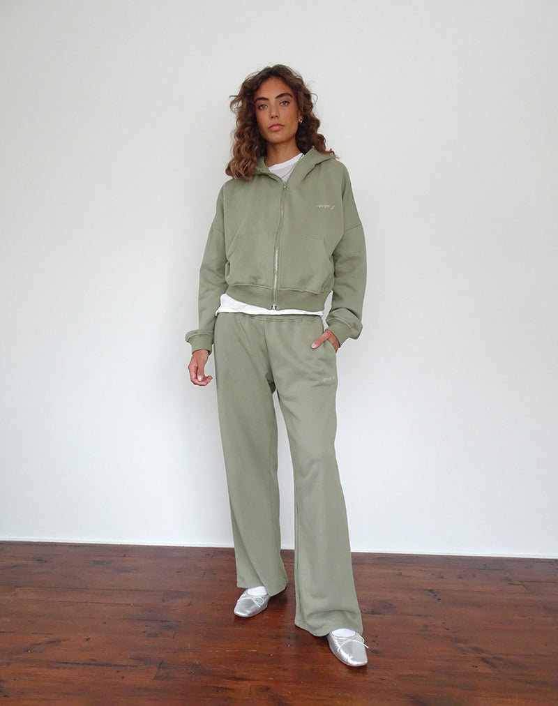 Jogger ample en London Fog avec broderie 'MOTEL' en ivoire