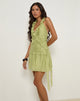Image of Lorena Mini Dress in Chiffon Stripe Green