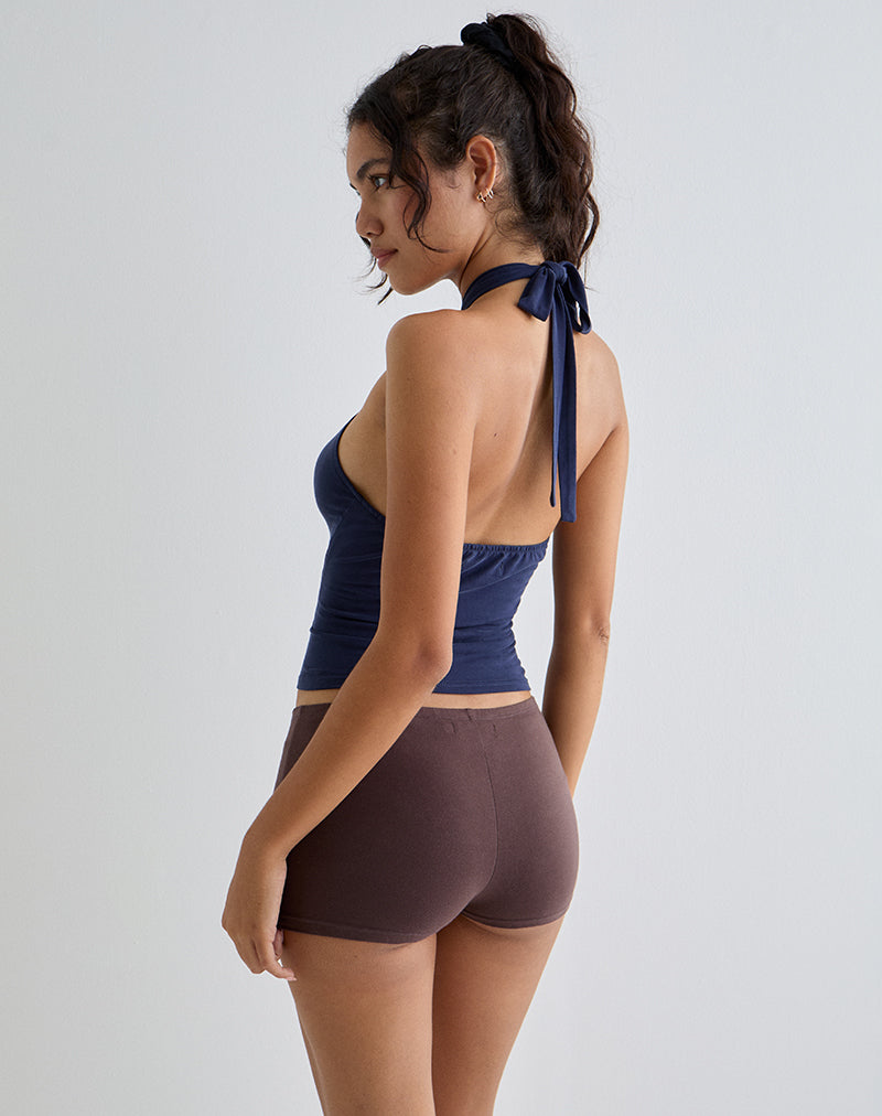 Image de Lorie Halter Top in Cupro Navy