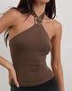 Image de Lorie Halter Top in Cupro Bitter Chocolate