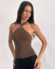 Image de Lorie Halter Top in Cupro Bitter Chocolate