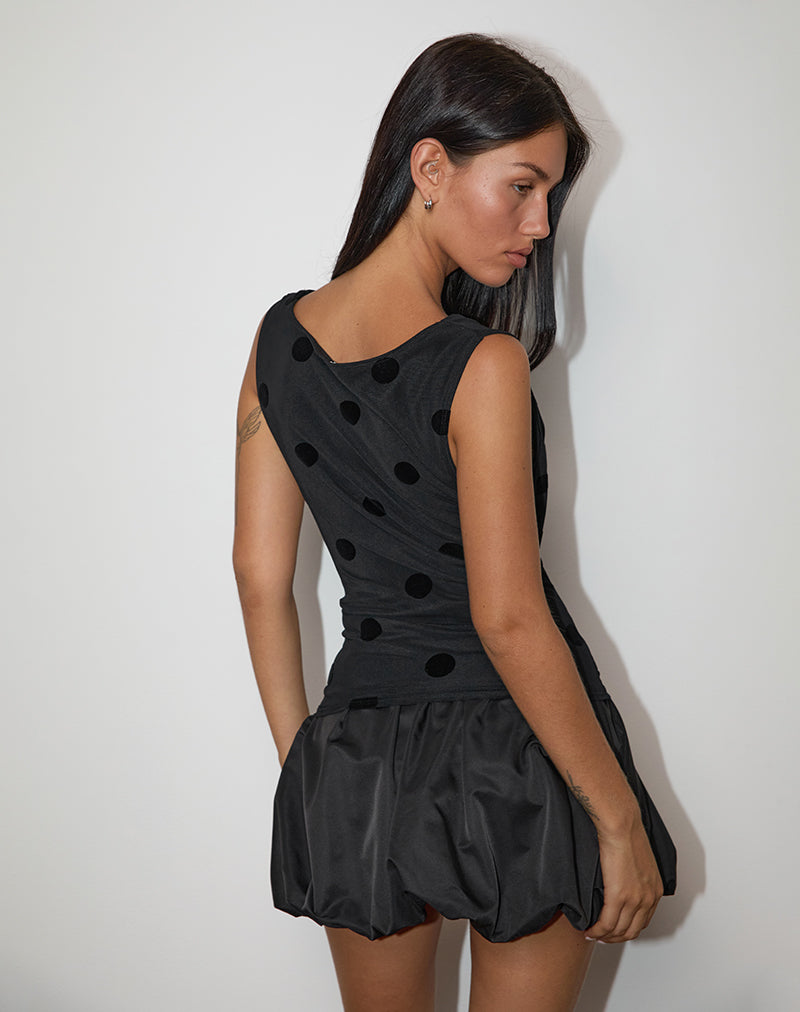 Image de Losa Cowl Top in Big Polka Flock Black