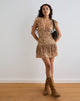 Image de Lotri Wrap Mini Dress in Cluster Floral Brown