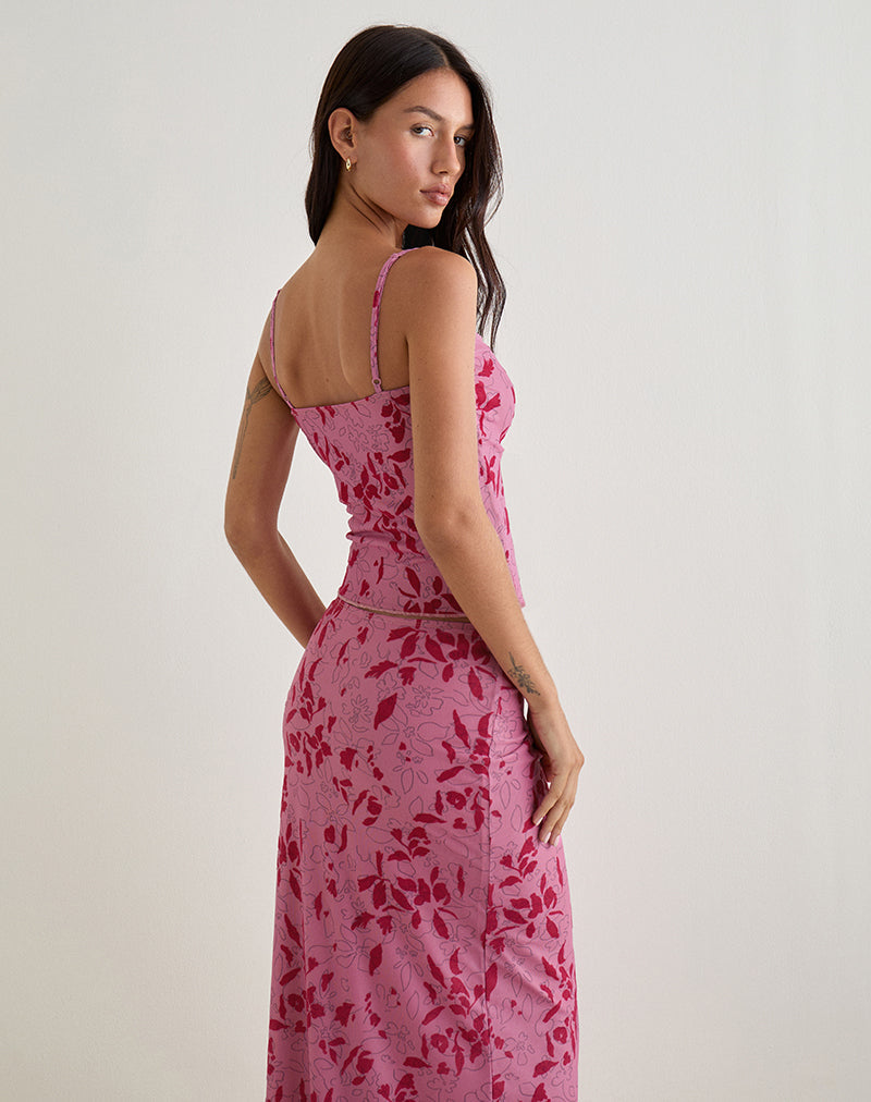 Image de Lotus Cami Top in Stencil Flower Pink