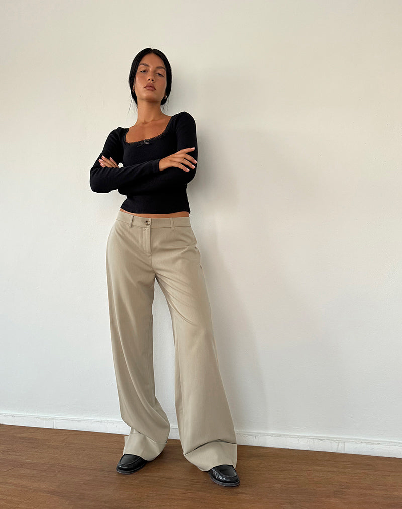Image de Abba Low Rise Trousers in Stone