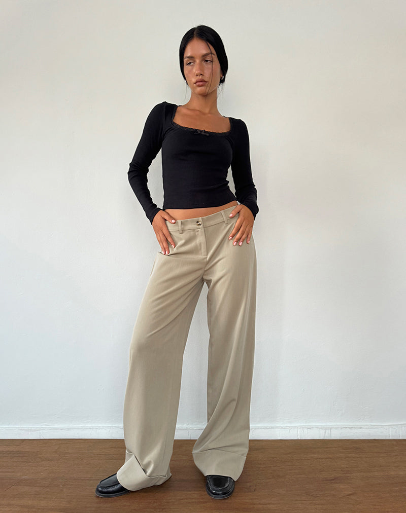 Image de Abba Low Rise Trousers in Stone