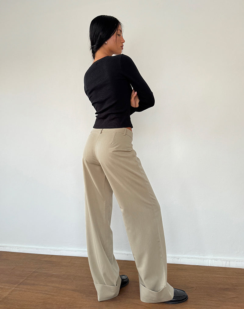 Image de Abba Low Rise Trousers in Stone