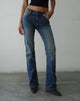 Image de Jeans Bootleg à taille basse en bleu moyen vintage
