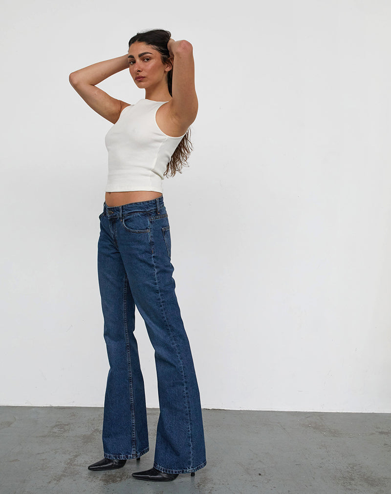 Image de Rigid Low Rise Flare Jeans In Mid Blue Used