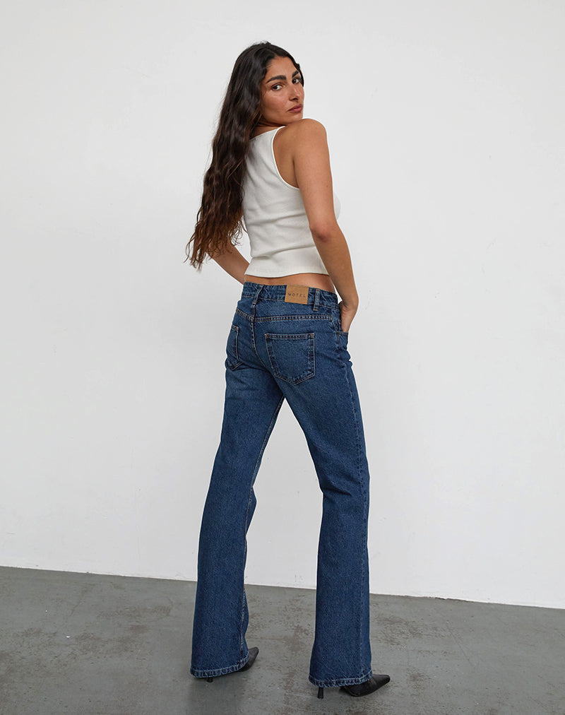 Image de Rigid Low Rise Flare Jeans In Mid Blue Used