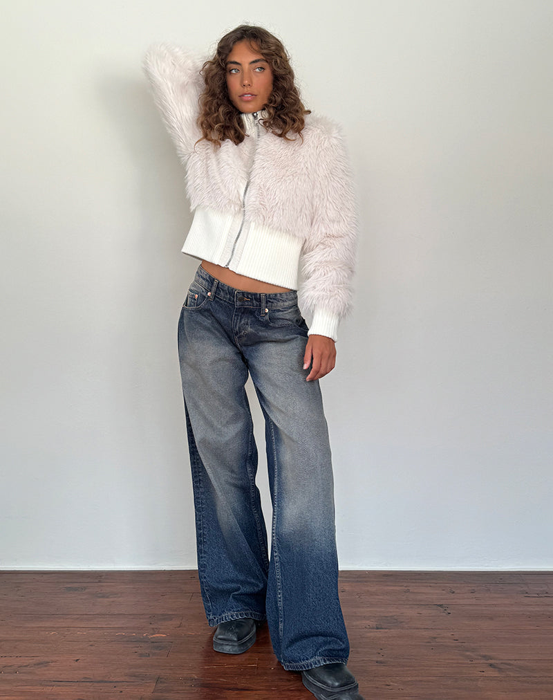Jean à taille basse extra-large Roomy, lavé à l'ambre