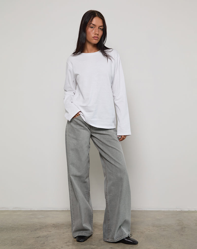 Image de Jeans Roomy à taille basse en Bleach Grey
