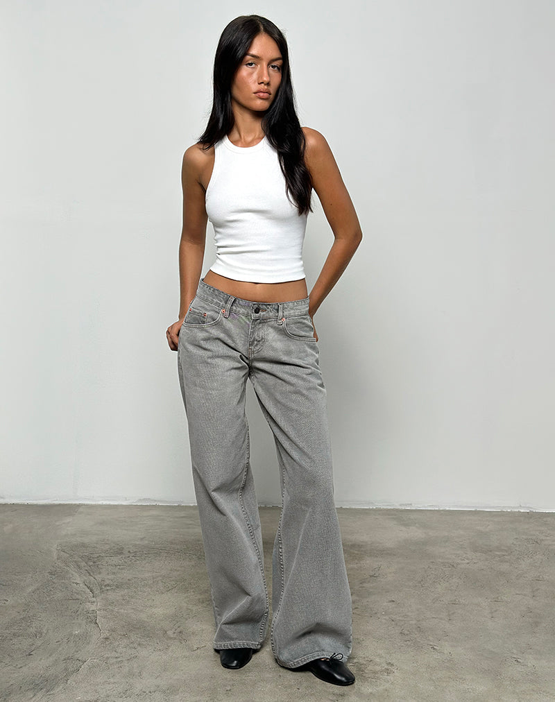 Image de Jeans Roomy à taille basse en Bleach Grey