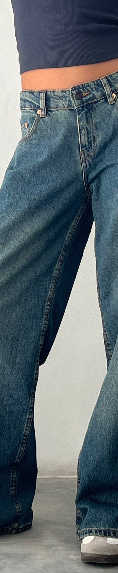 Image de Roomy Extra Wide Low Rise Jeans in Brown Blue Acid