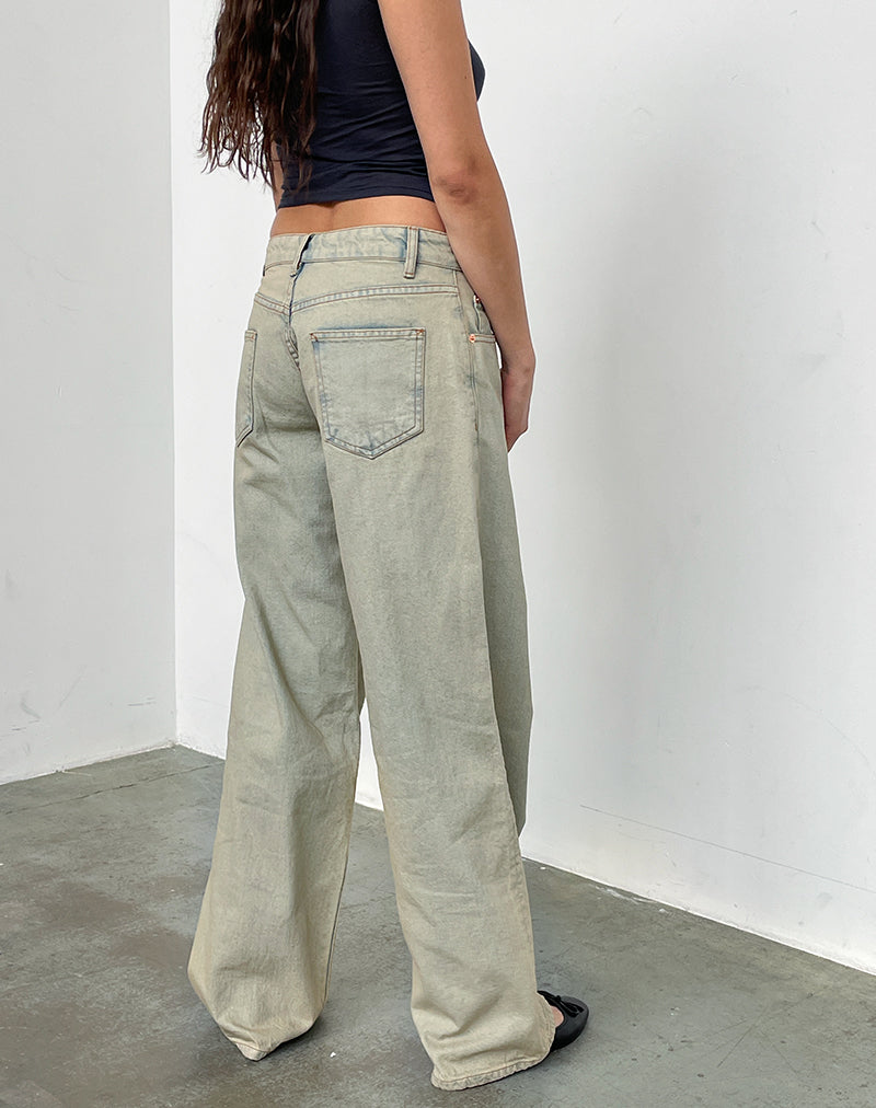 Image de Jeans Roomy à taille basse, lavés au sable du désert