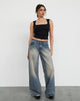 Image de Roomy Extra Wide Low Rise Jeans in Dirty Blue