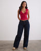 Image of Low Rise Roomy Jeans in Indigo with Red Stitch