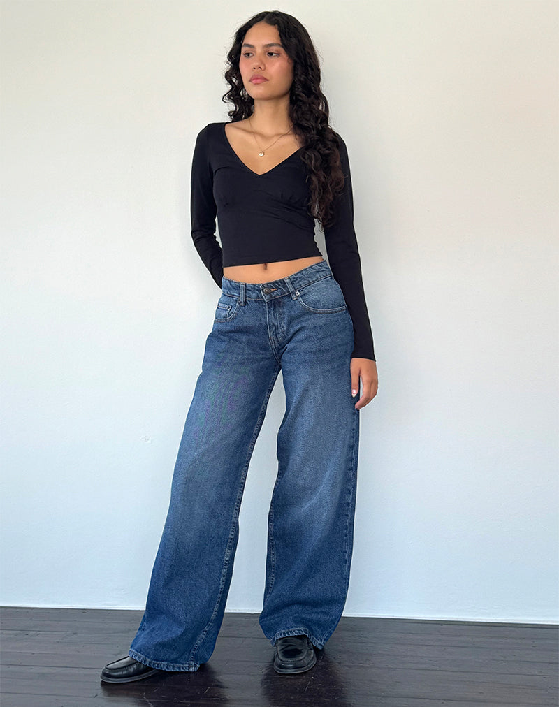 Image de Roomy Extra Wide Low Rise Jean in College Blue