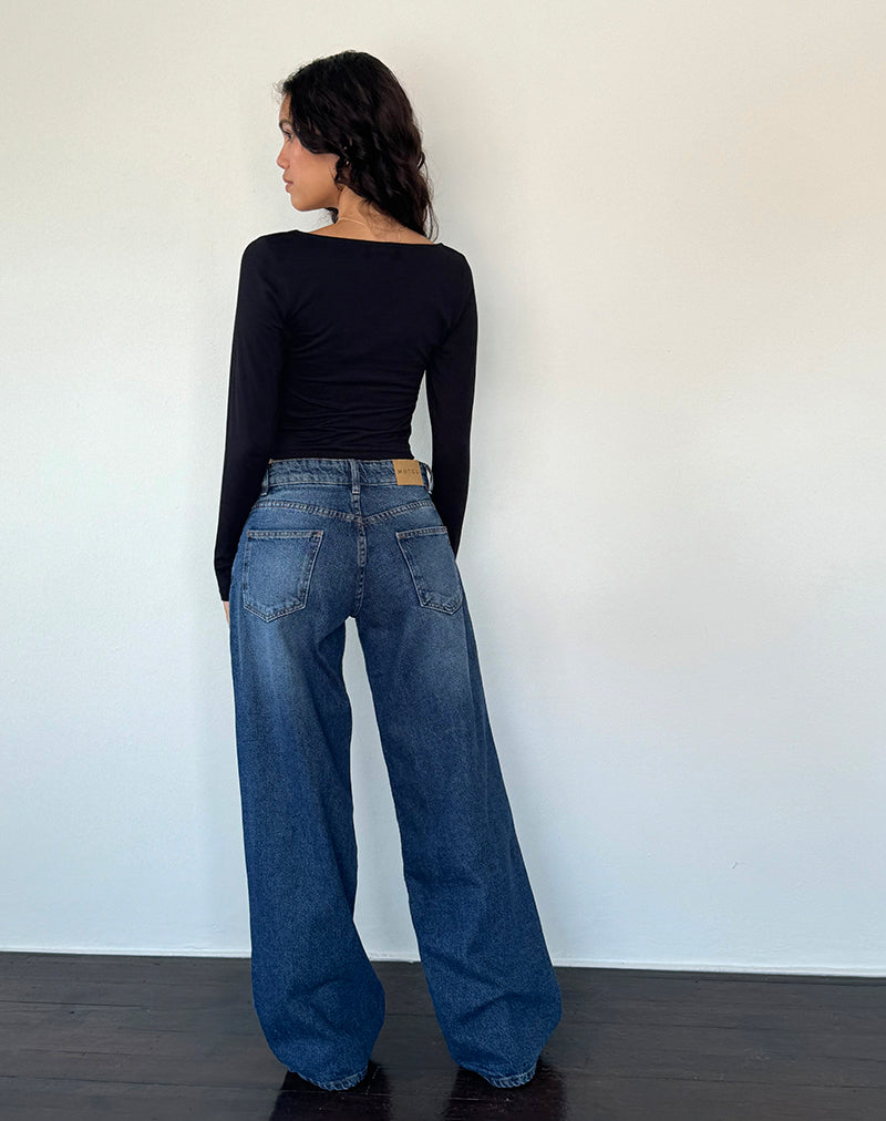 Image de Roomy Extra Wide Low Rise Jean in College Blue