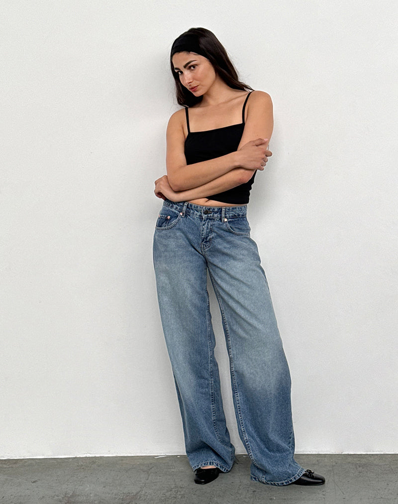 Image de Roomy Extra Wide Low Rise Jeans in Powder Blue
