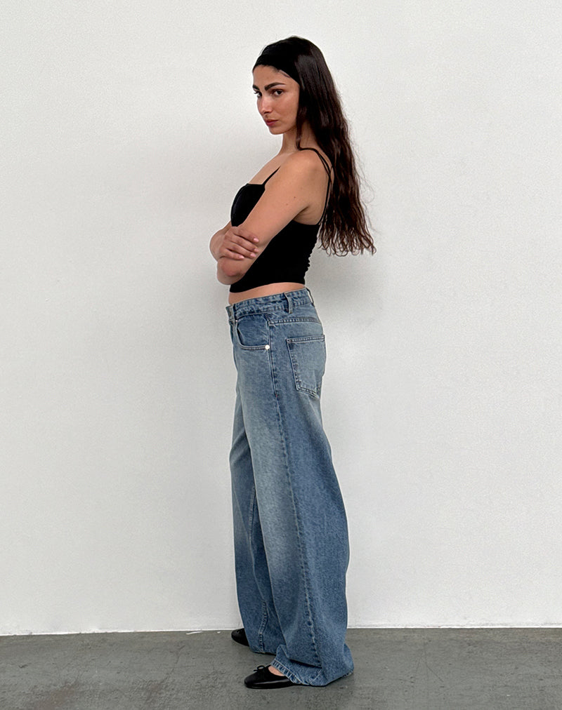 Image de Roomy Extra Wide Low Rise Jeans in Powder Blue