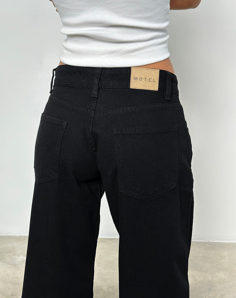 Image de Jeans Roomy à taille basse en Rinse Black