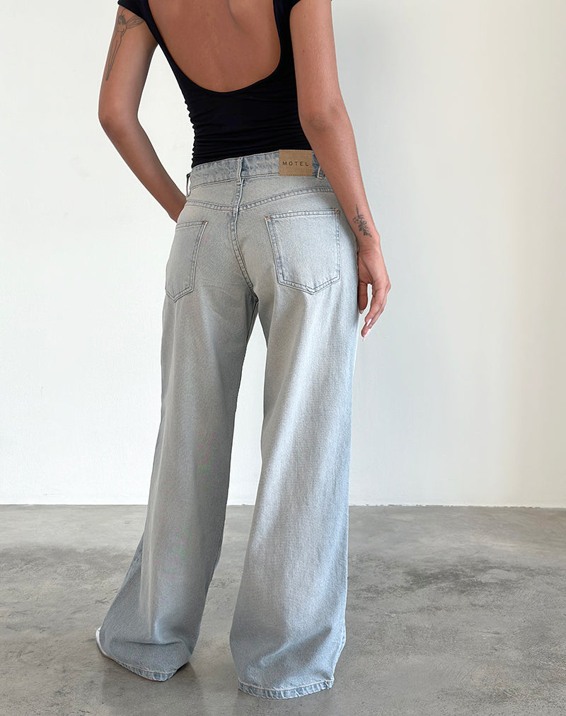 Image de Roomy Extra Wide Low Rise Jeans in Sand Bleach Extreme