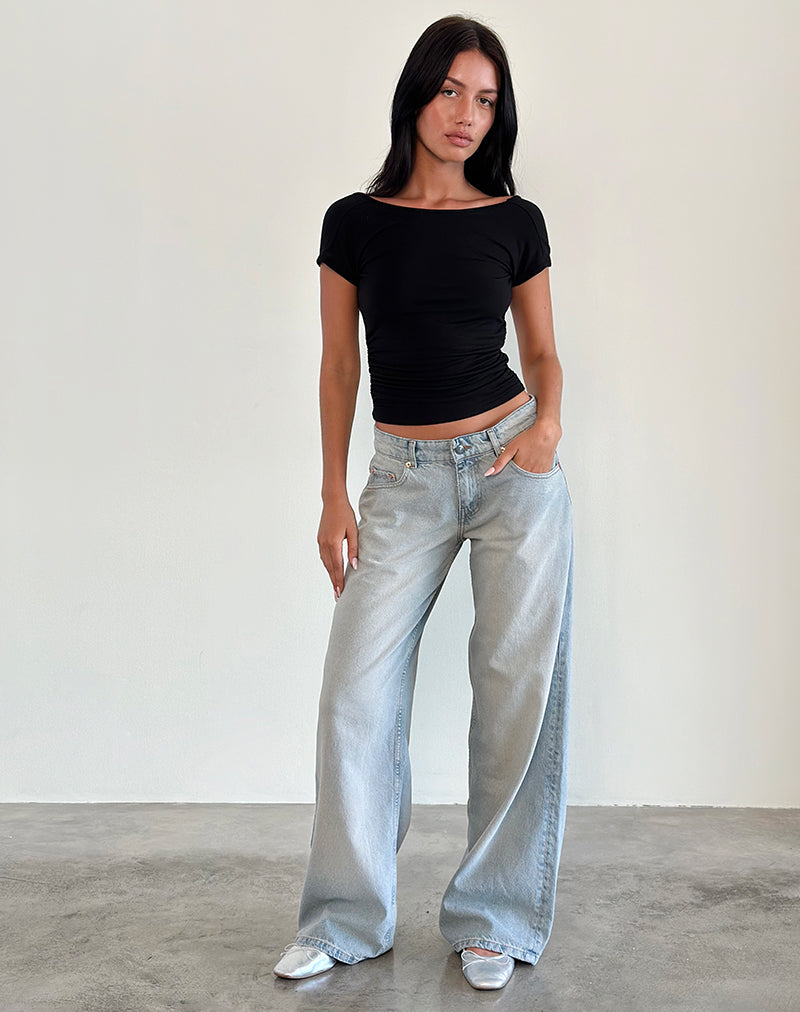 Image de Roomy Extra Wide Low Rise Jeans in Sand Bleach Extreme